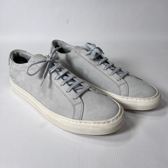 COMMON PROJECTS Achilles Low Sneakers Grey Nubuck 2366 EU 44 US 11 Shoes ITALY - Picture 7 of 13